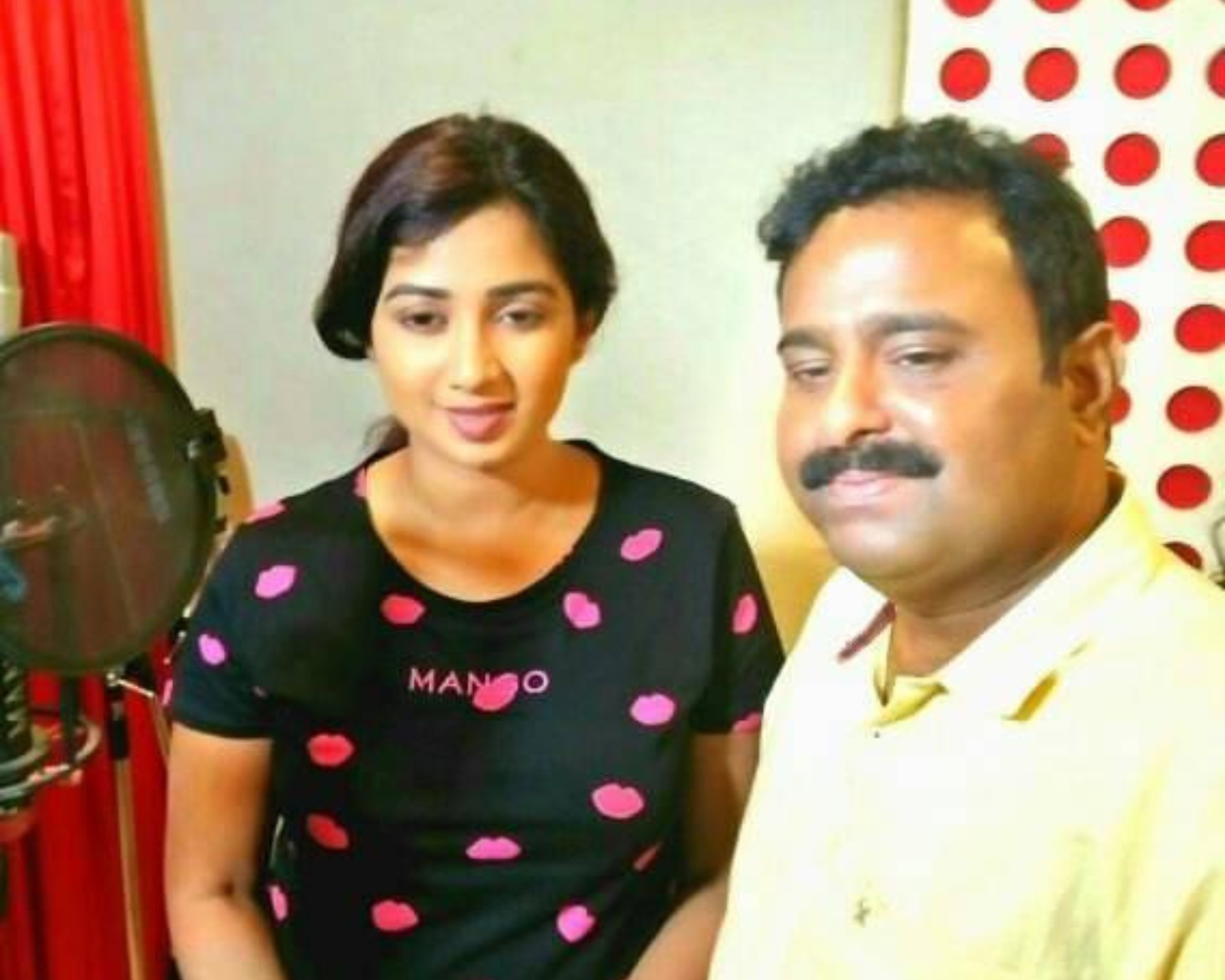 Shreya Ghoshal after singing a song composed by Veivek Asthaana