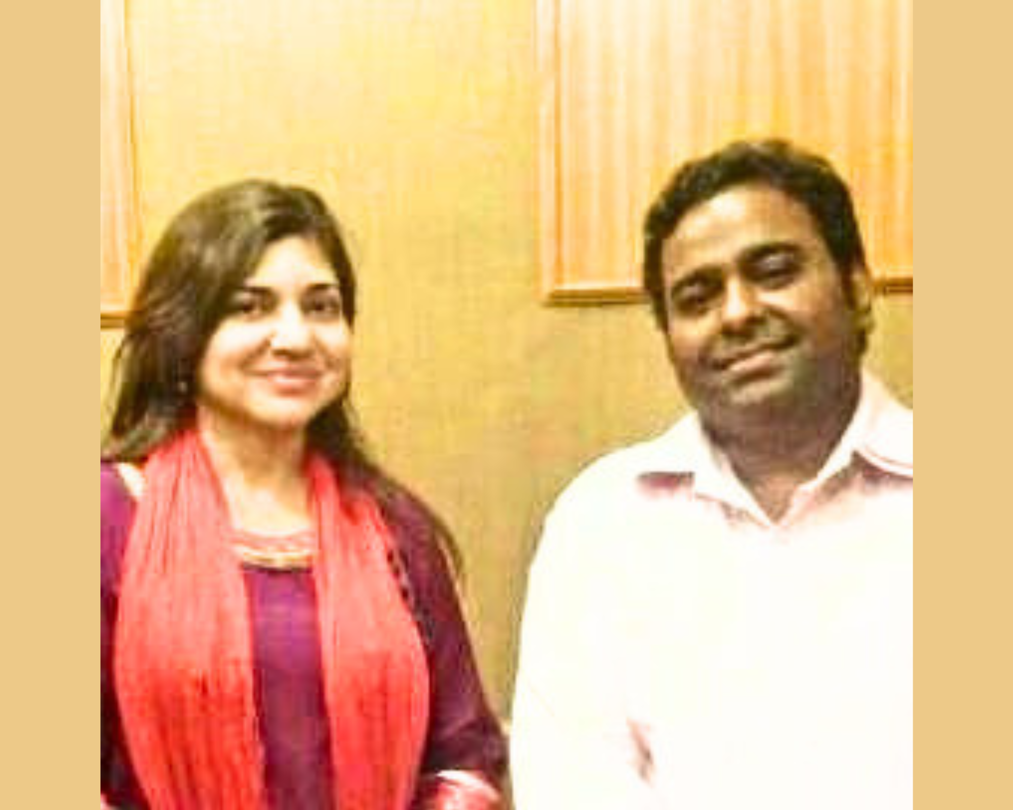 Alka Yagnik after dubbing a melodious song of Veivek Asthaana
