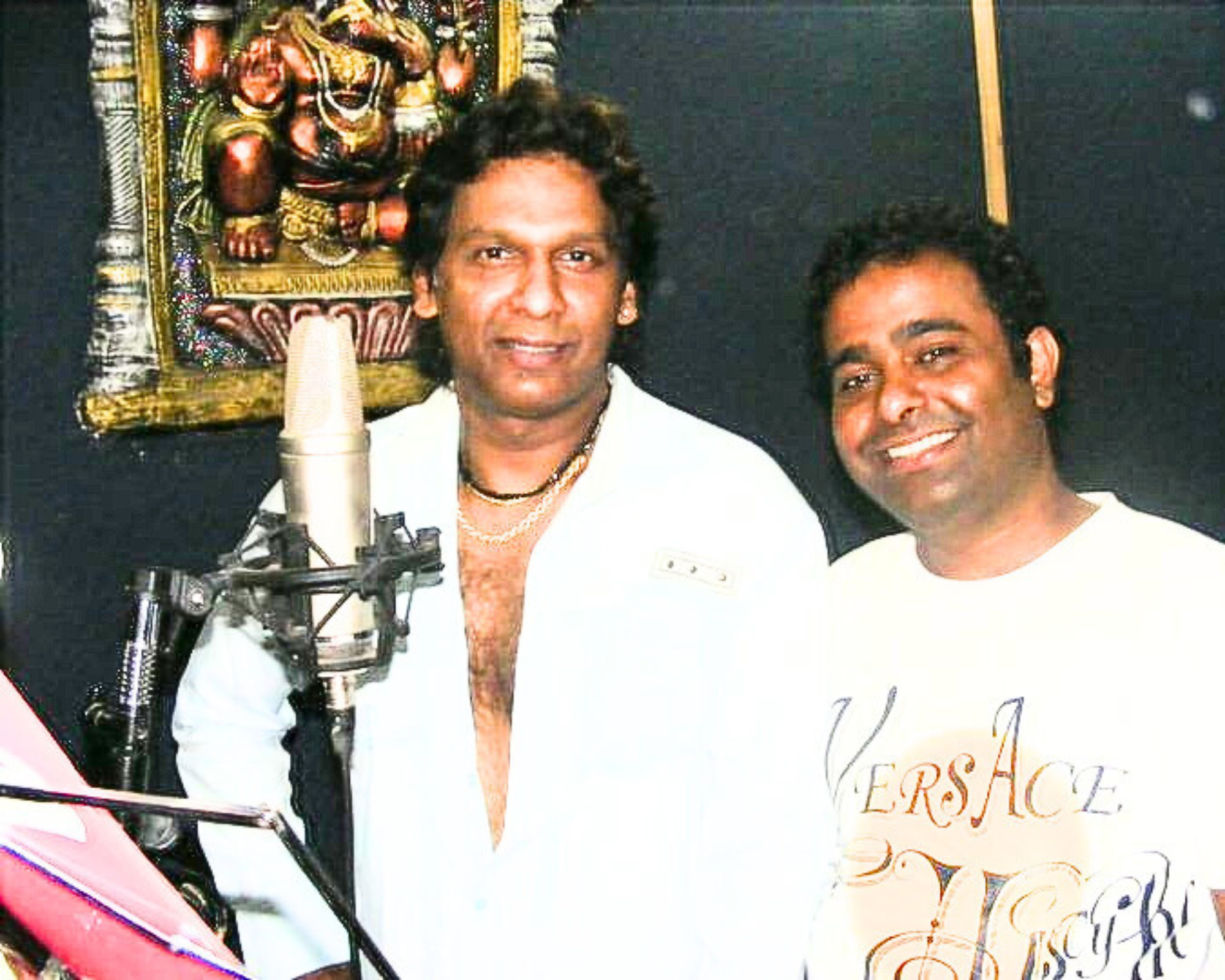 Vinod Rathod and Veivek Asthaana after a successful song recording
