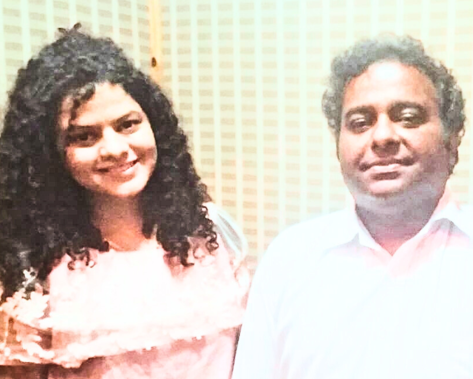 Palak Muchhal with Veivek Asthaana after song recording