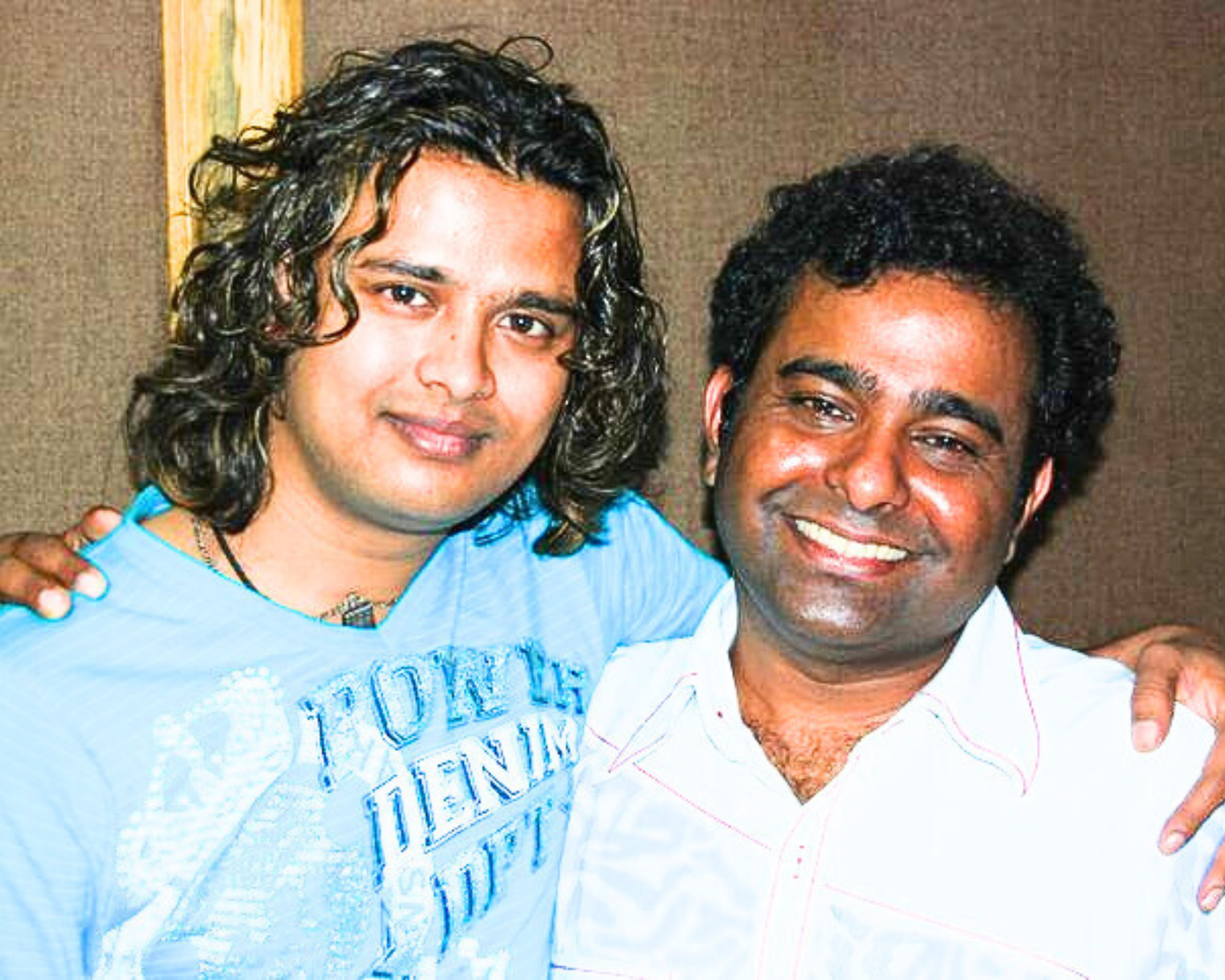 Raja Hasan and Veivek Asthaana after a successful recording of song