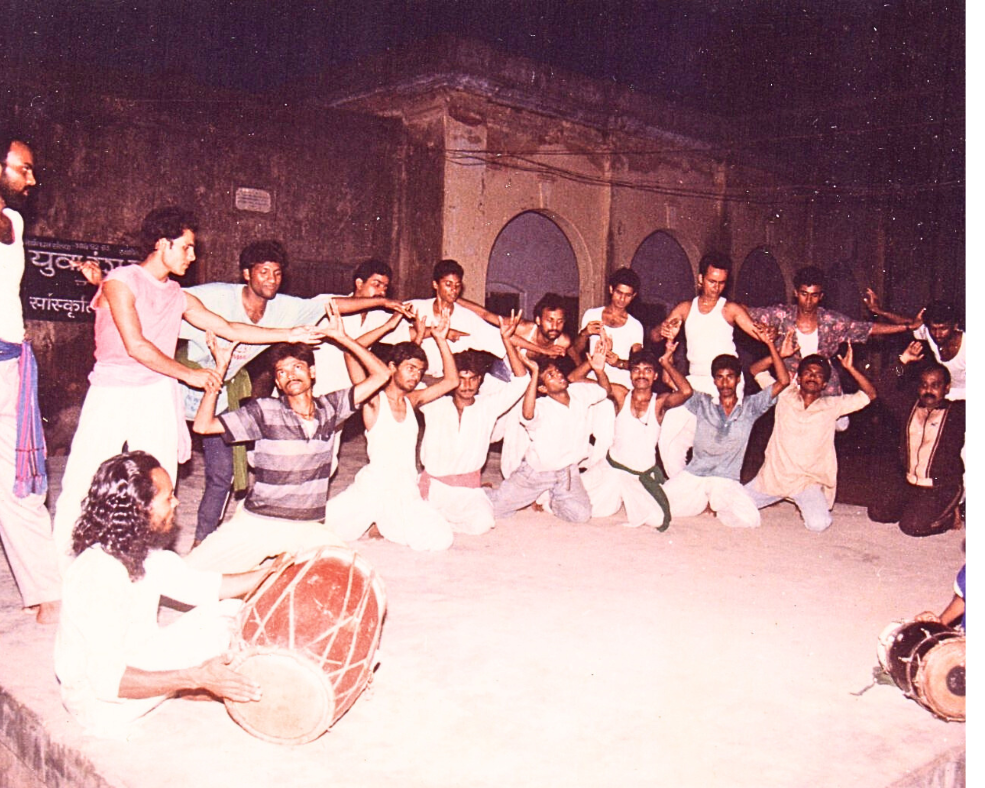 Rehearsal of Chhau dance by Saraikela school of Chhau dance